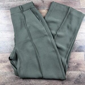Spanx Shaping High Waist Trousers Perfect Pant Wide Leg Green Dress Pants Small